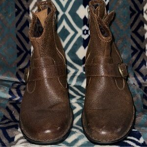 Born Brown Leather Boots with Leopard Lining